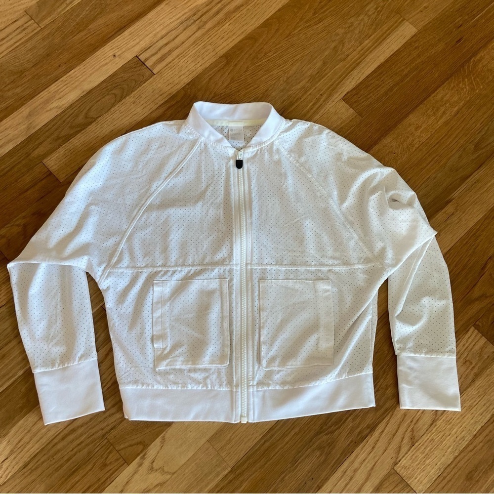 Girls white Zella jacket size large(10/12)